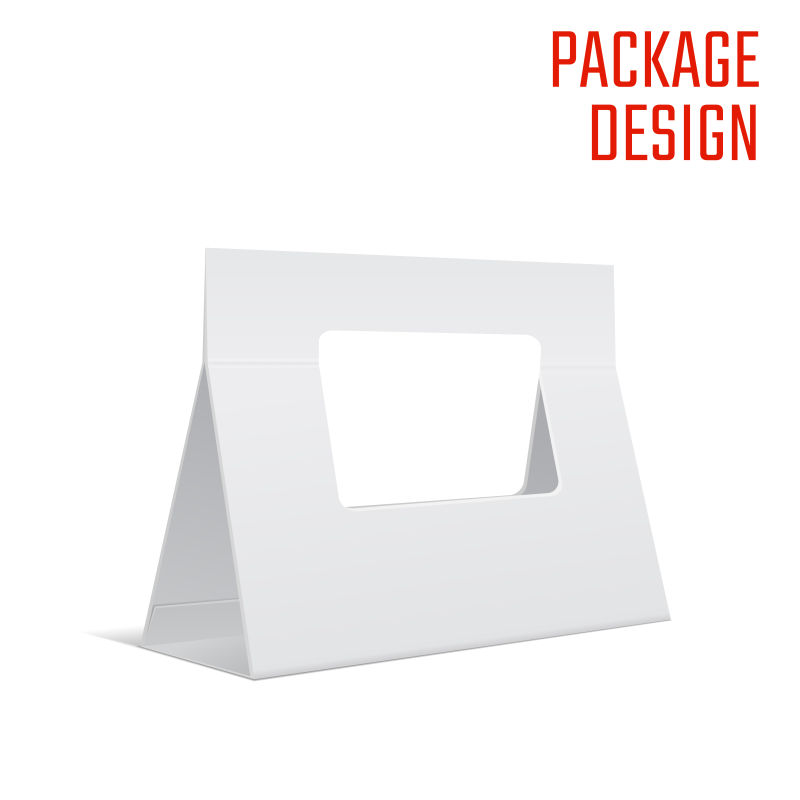 矢量白色折叠包装盒