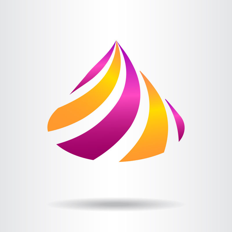 抽象矢量双色螺旋标志设计