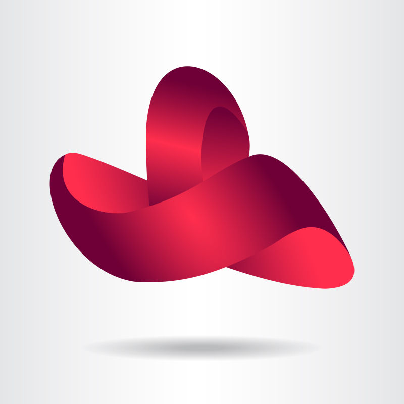 矢量抽象红色飘带元素标志设计