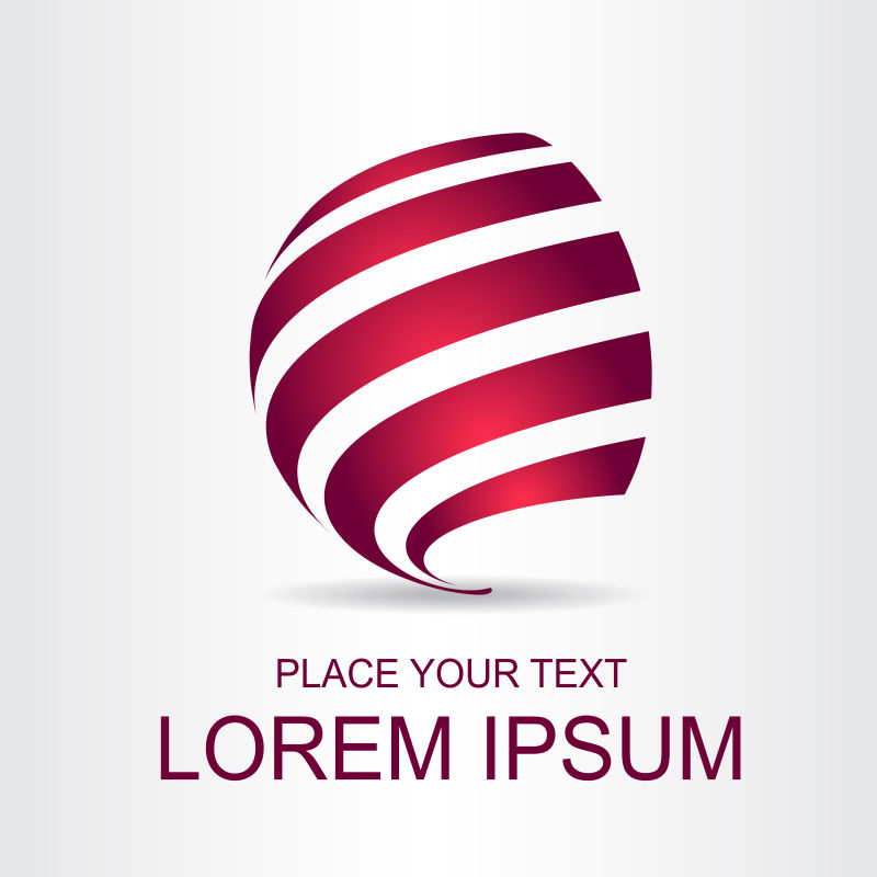 抽象矢量红色球面设计标志