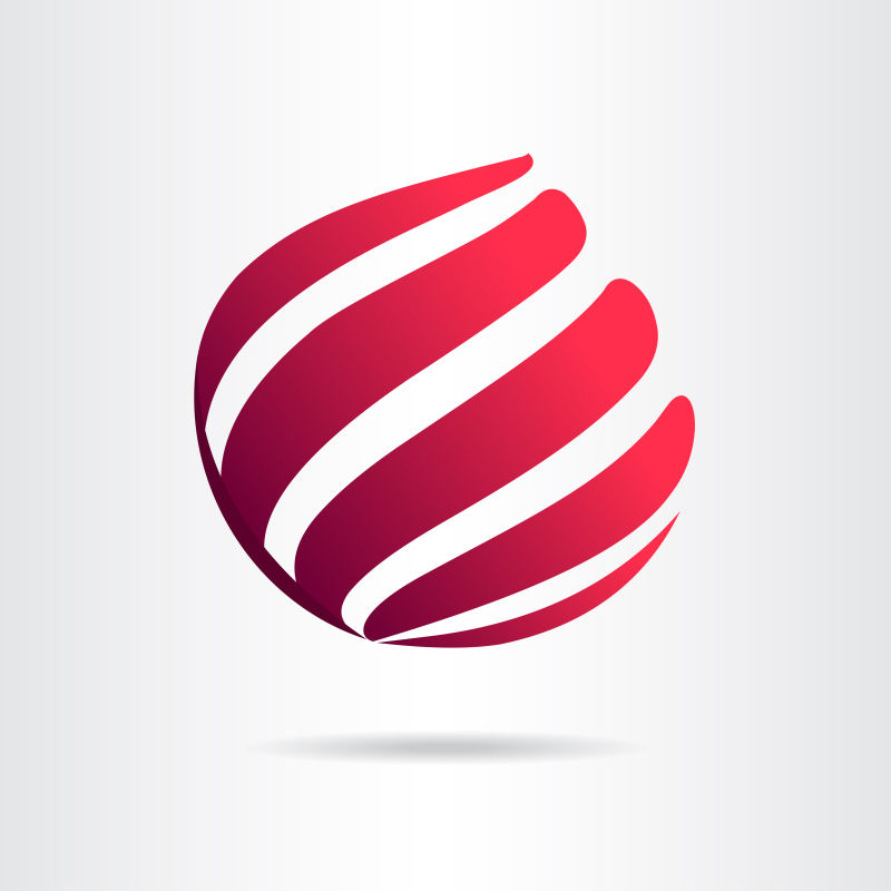 矢量抽象红色球面装饰标志设计