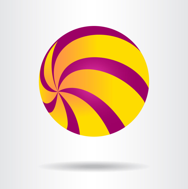 矢量抽象双色球面商业标志设计