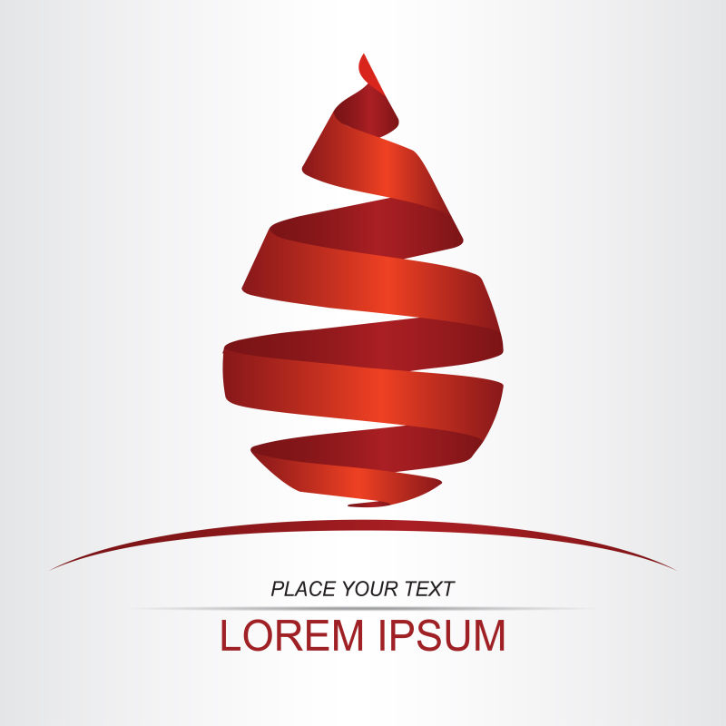 抽象矢量红色飘带元素水滴标志设计