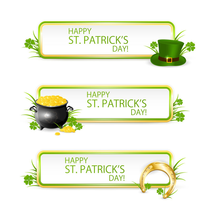 创意矢量圣帕特里克节概念横幅设计