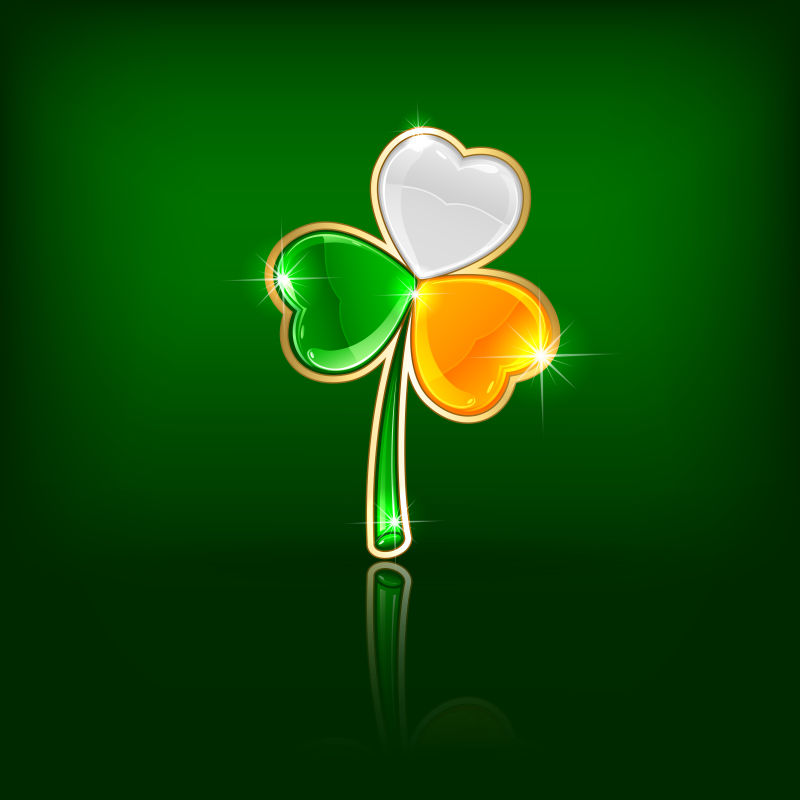 创意矢量三叶草元素的圣帕特里克节概念背景