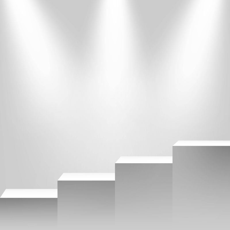 有三个聚光灯的梯子矢量插图