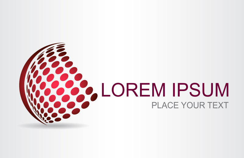 创意红色球状标志设计矢量