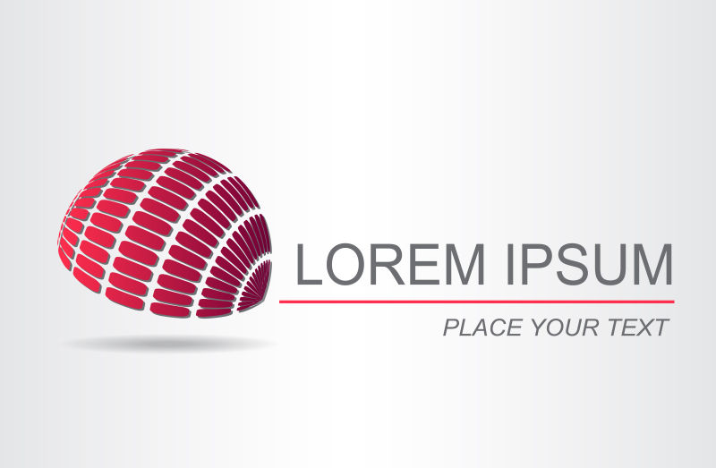 创意矢量现代红色球面标志设计