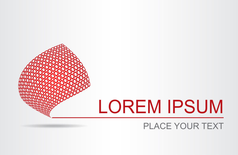 矢量红色方格球面标志