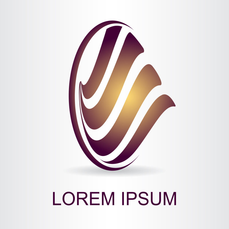 抽象矢量金色旋涡型标志设计