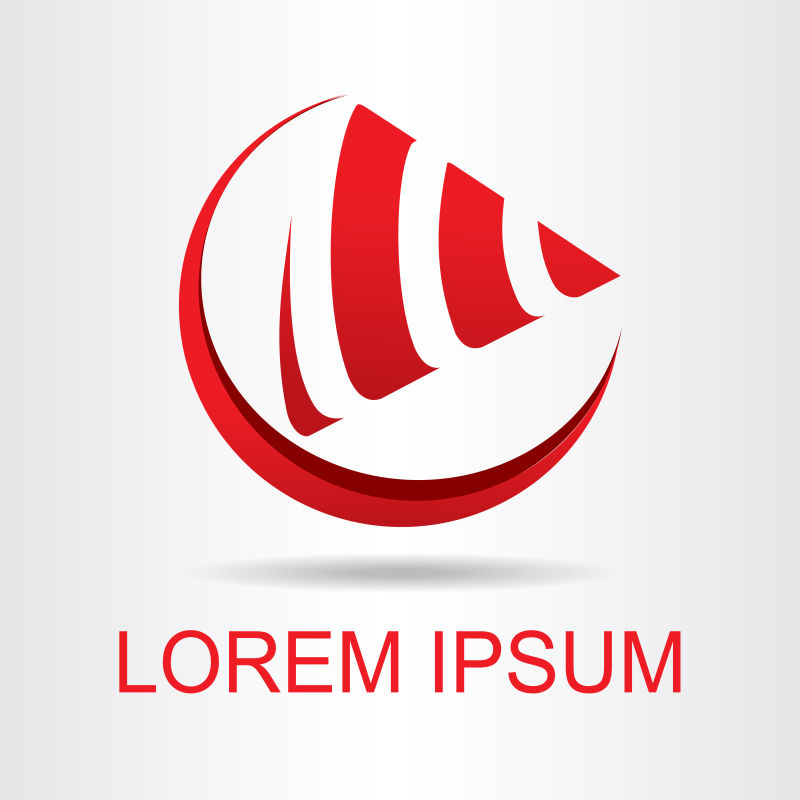 抽象矢量红色几何元素的标志设计