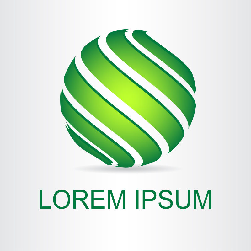 矢量抽象绿色球状标志