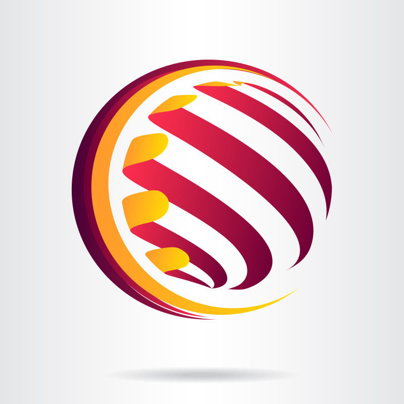 抽象矢量红色球形商业标志