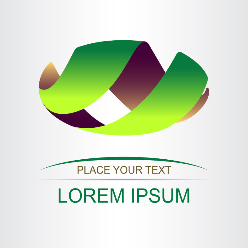 矢量椭圆形绿色标志设计