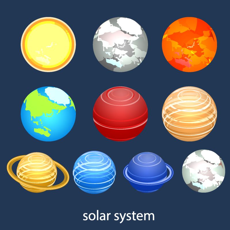 矢量宇宙行星插图设计