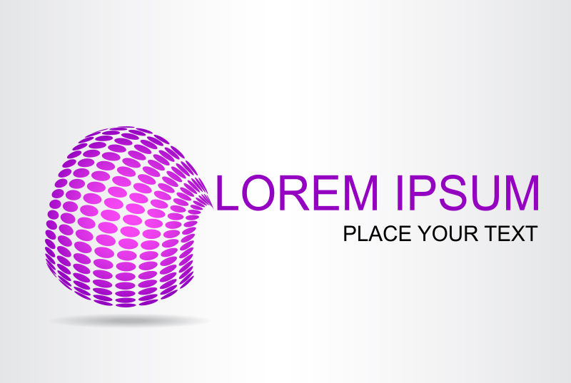 粉色圆形抽象球形矢量标志