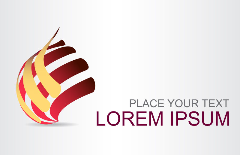 抽象矢量彩色条状标志设计