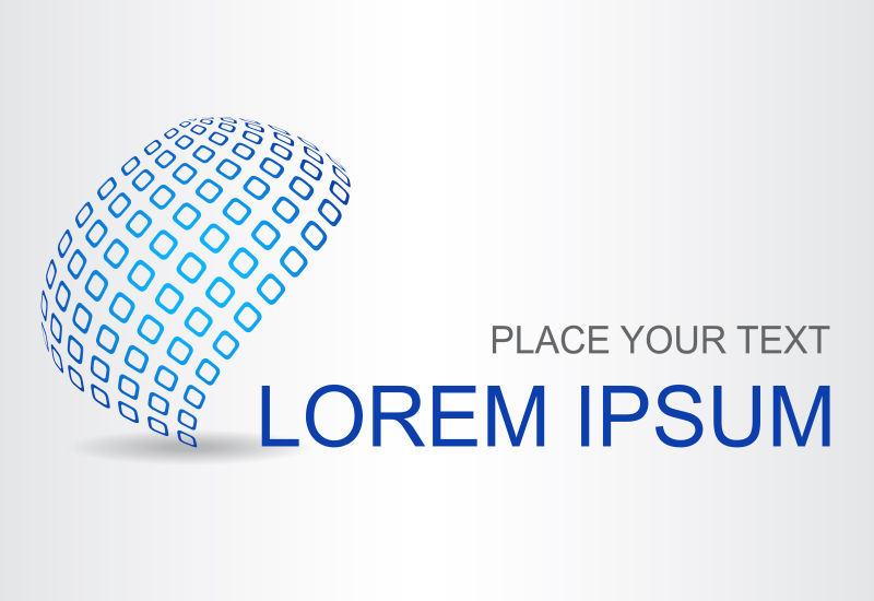 抽象矢量蓝色球状现代标志设计