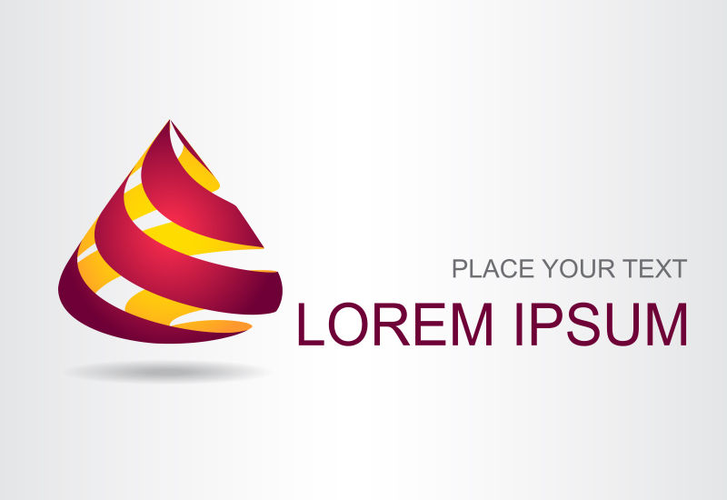 创意矢量红色旋转飘带标志设计