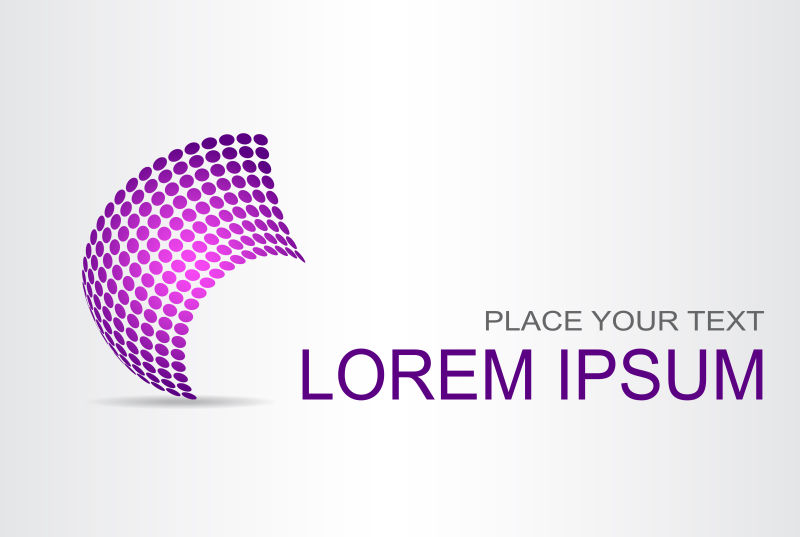 抽象矢量紫色方格元素的球面标志设计