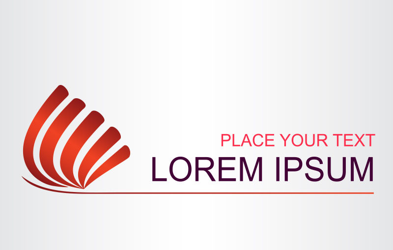 矢量红色彩带元素的创意标志设计