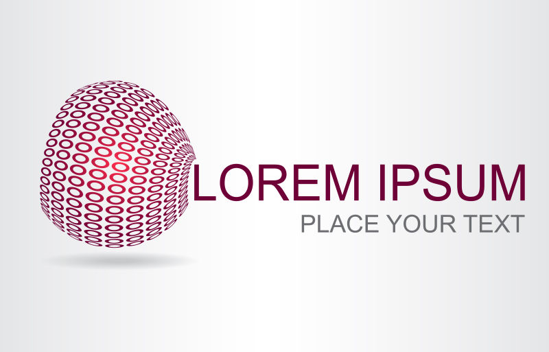 抽象矢量红色球形标志设计