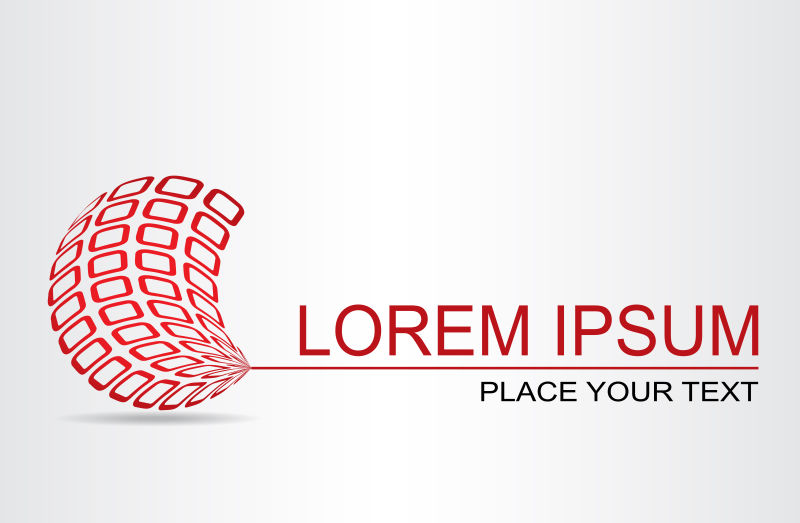 创意矢量现代红色方格球形标志设计