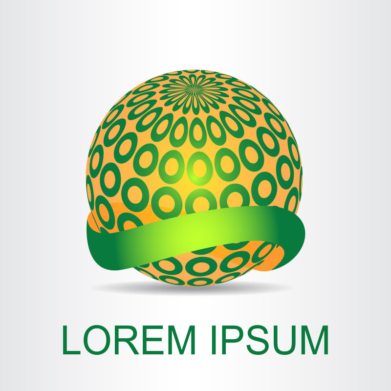 创意矢量黄色绿色球形标志