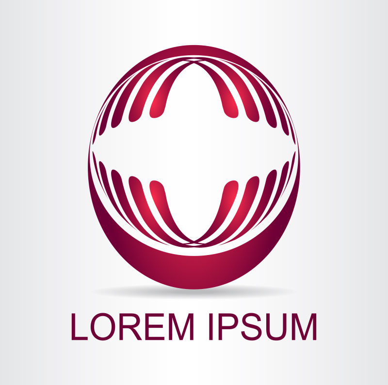 矢量抽象红色现代球状标志设计
