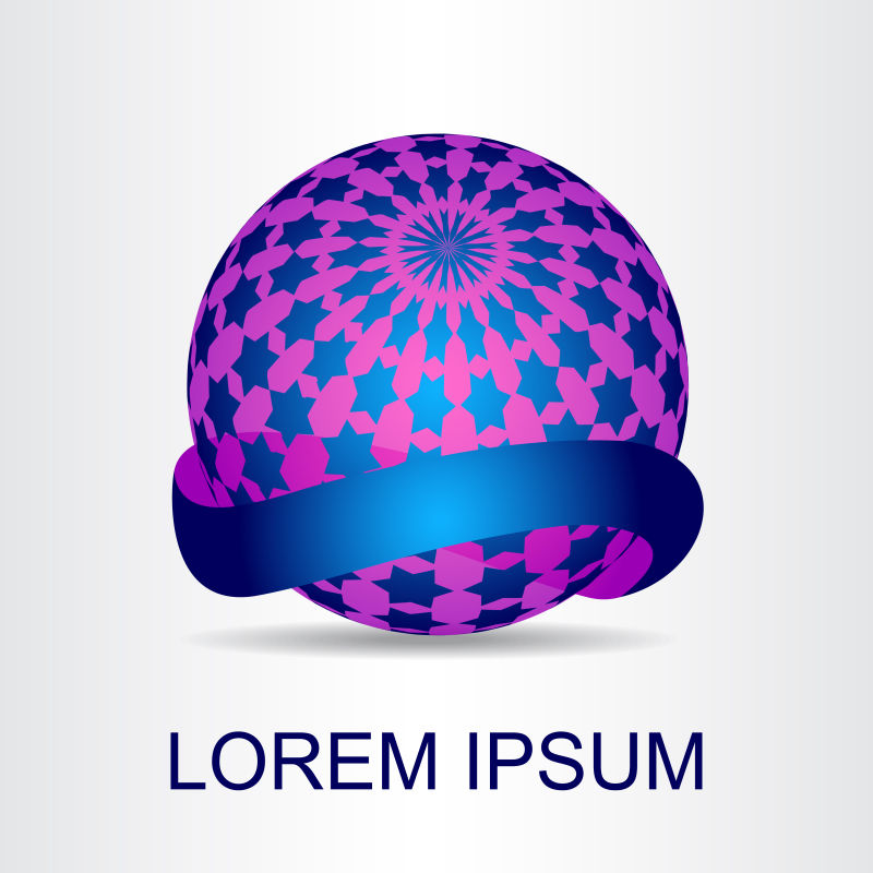 抽象矢量星型状球面标志设计