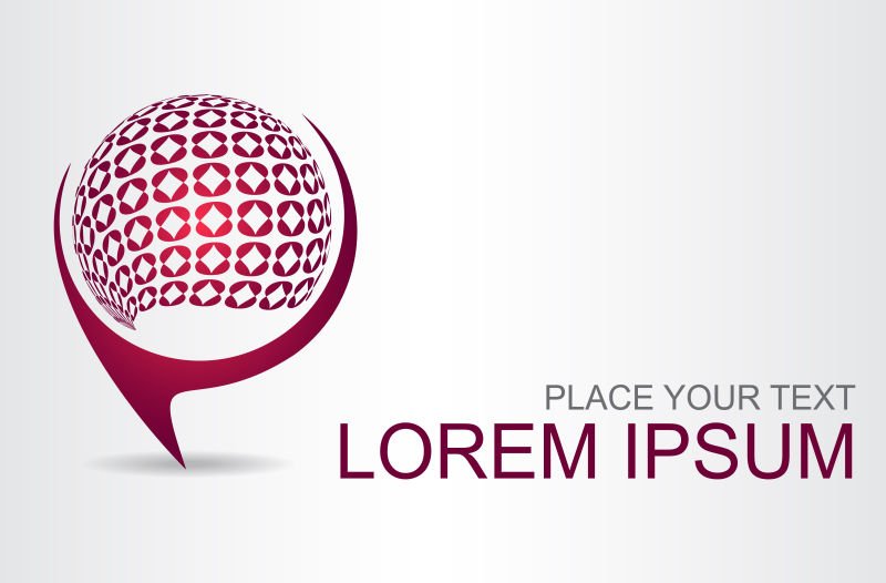 创意矢量红色方格元素球形标志设计