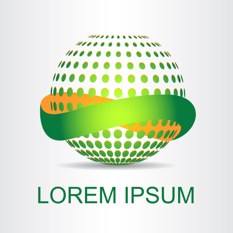 创意矢量现代绿色球面风格的标志设计