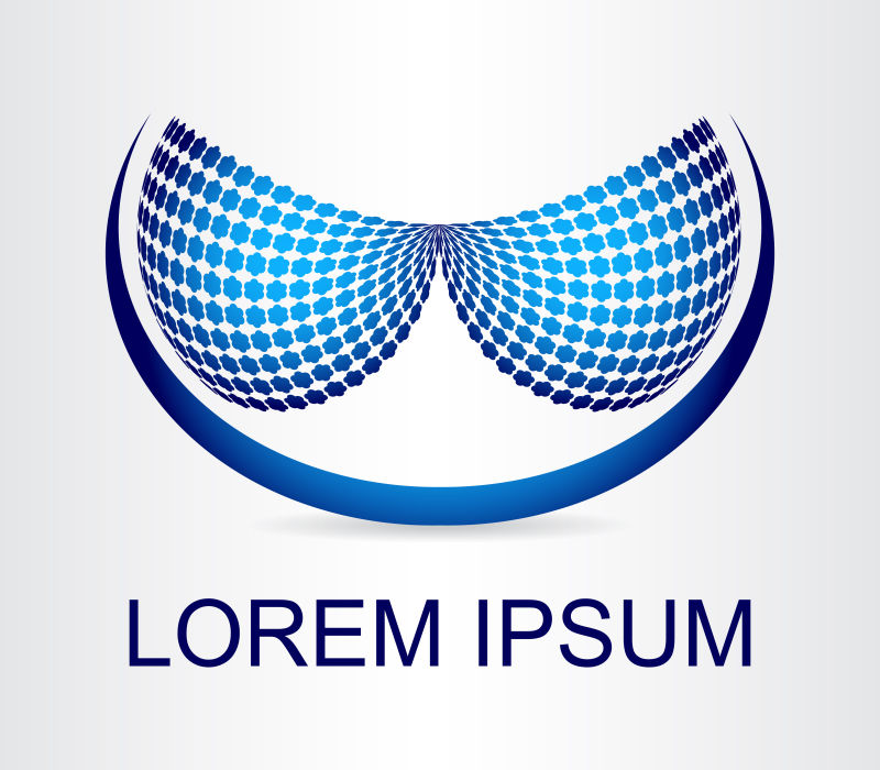 抽象蓝色球面风格矢量标志