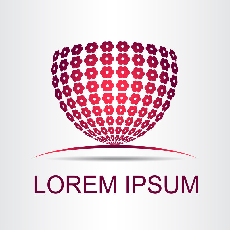 抽象矢量现代红色球状标志