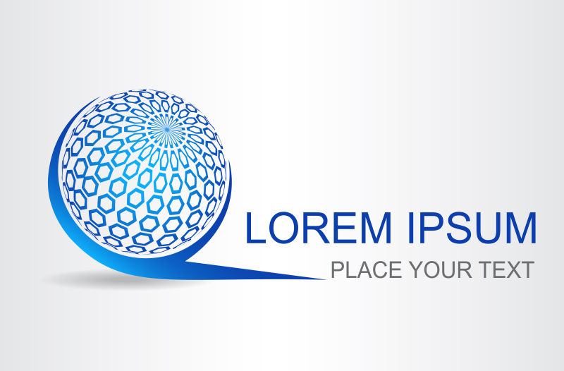 蓝色球形商业标志矢量设计