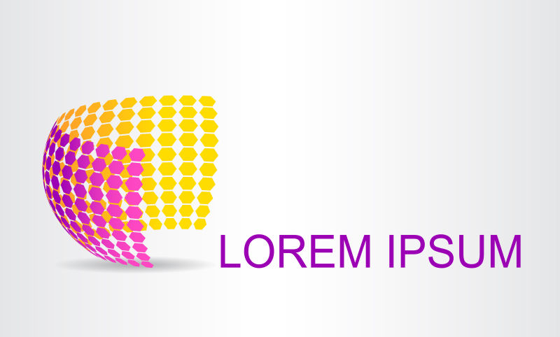 创意矢量黄色粉色球面标志设计