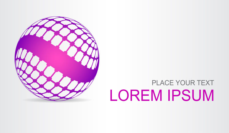 创意矢量镂空风格的粉色球面标志设计