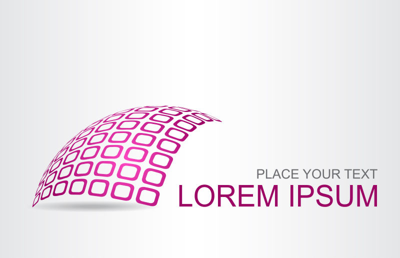 紫色方格元素的矢量球面标志设计