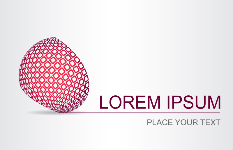 创意矢量红色方格元素的球面标志设计