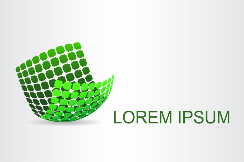 抽象矢量绿色球面标志设计