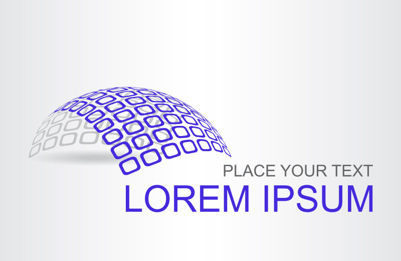 抽象蓝色方格元素的矢量标志设计