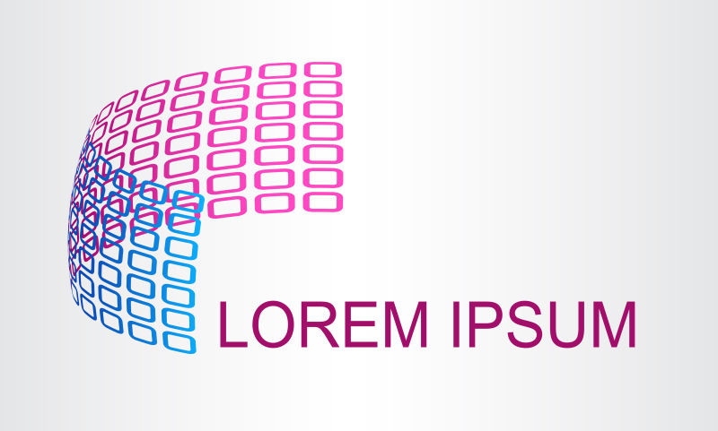 创意矢量双色方形元素的球面标志