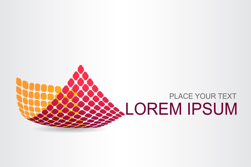 创意矢量红色黄色弯曲标志设计