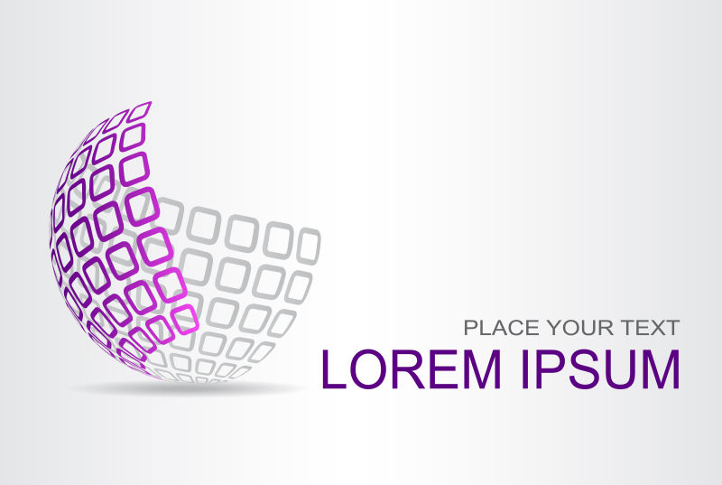 创意矢量现代粉色方框元素的球面标志设计