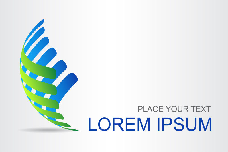 创意矢量双色条状的球面标志