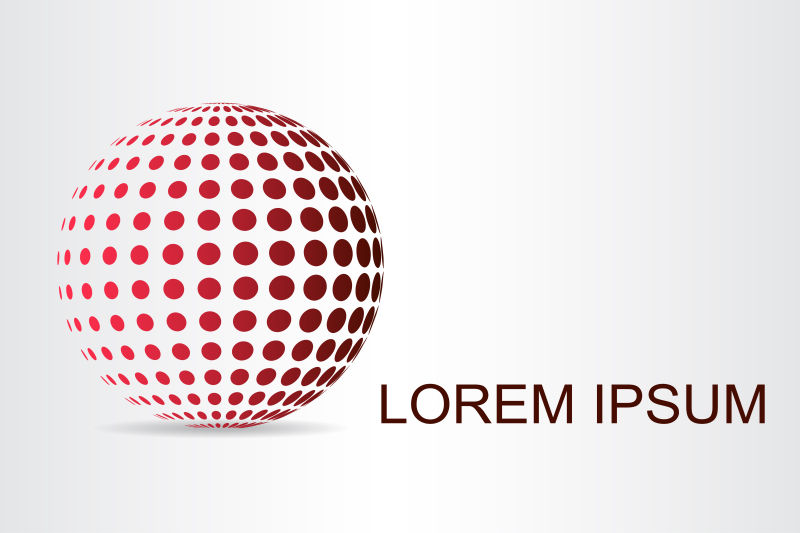 抽象矢量红色圆点元素的标志设计