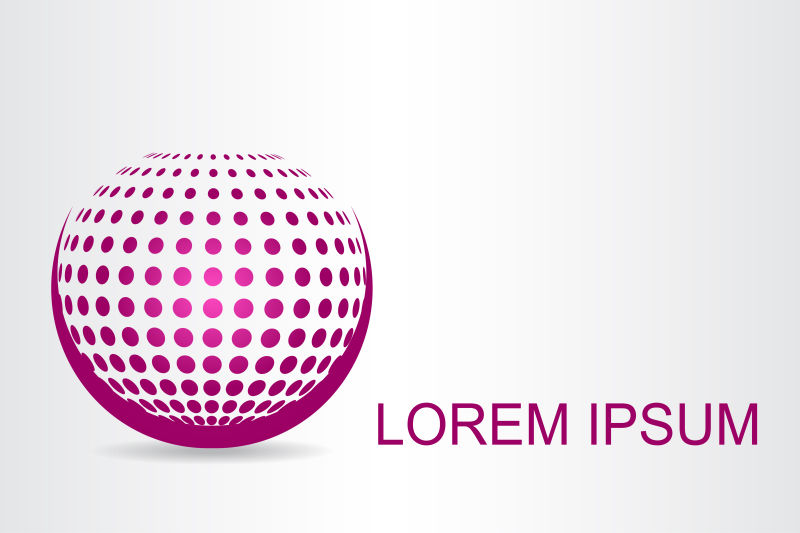 抽象粉色圆形元素的矢量球状标志设计