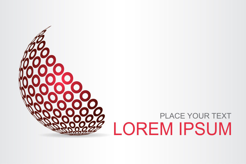 创意矢量红色环形元素的抽象标志设计