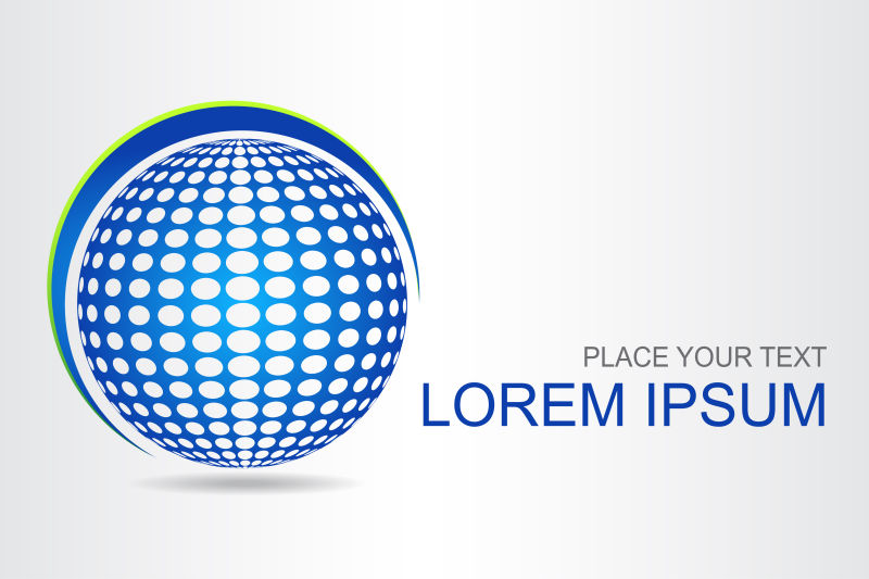 抽象矢量蓝色球面标志
