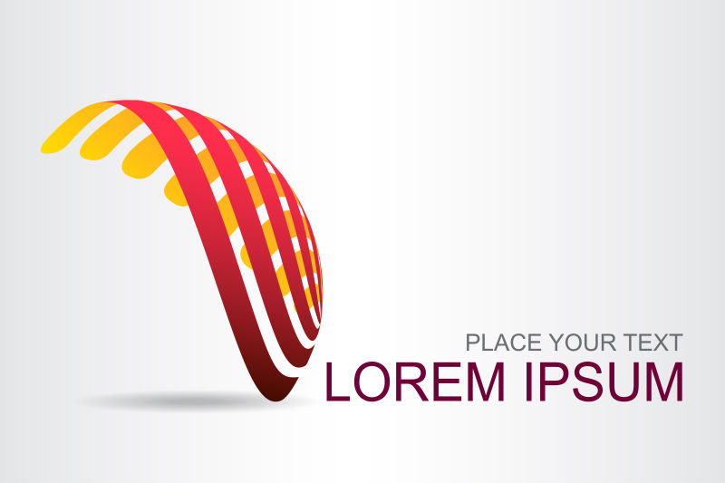 矢量抽象彩色条纹状标志设计